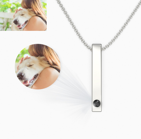 Colar Com Foto Pet Personalizado Retângulo 3D Infinito Lembrança - HAS SHOP